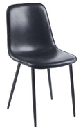 Silla PEÑAFIEL, metal, similpiel vintage negra