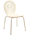 Silla PINSAPO, apilable, acero inoxidable, laminado blanco roto