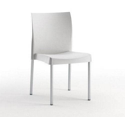 Silla SANDRA, aluminio, polipropileno gris