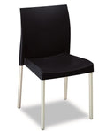 Silla SANDRA, aluminio, polipropileno negro