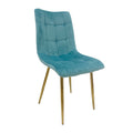 Silla SHAYLA, metal, dorado, tejido velvet verde agua