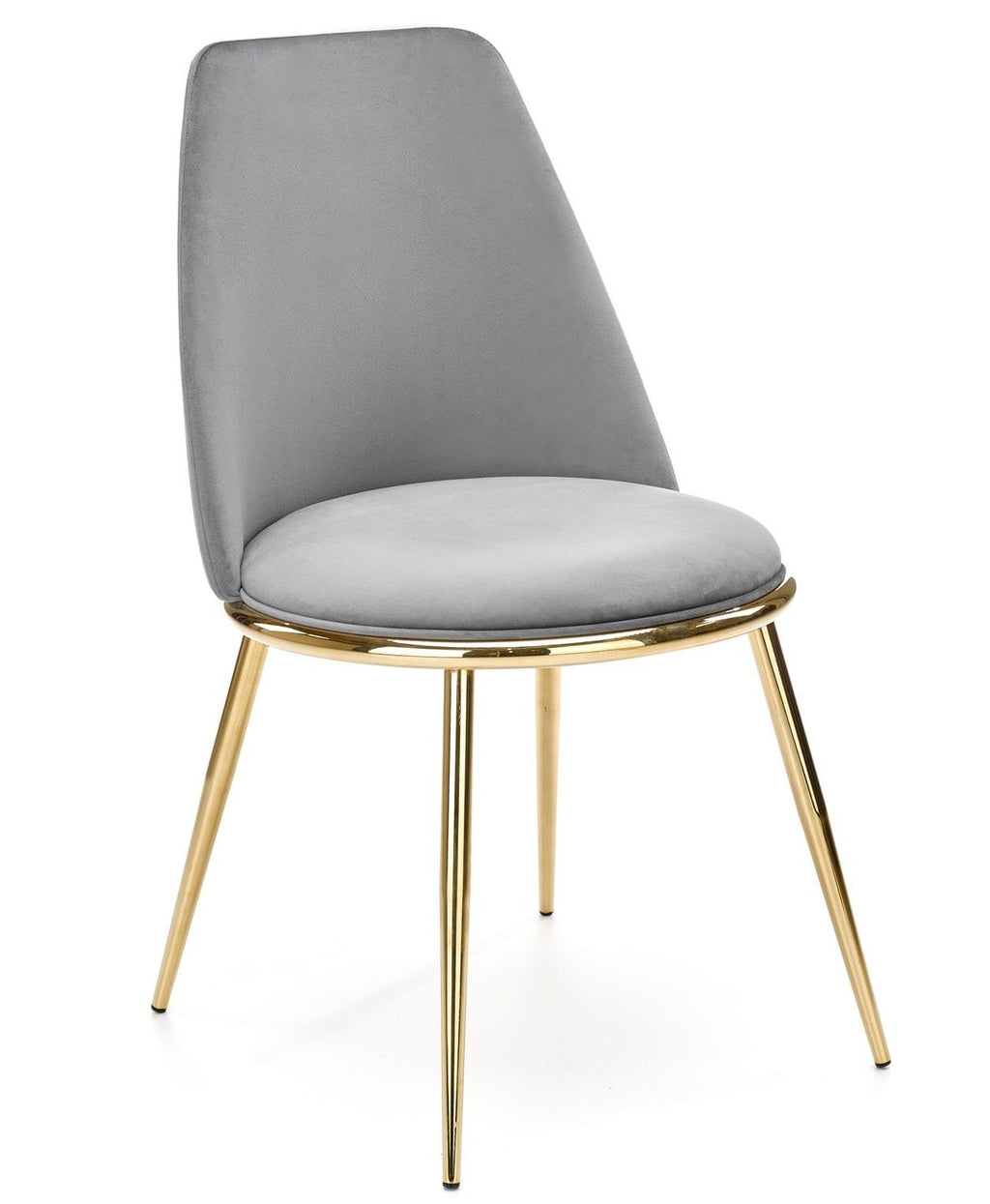 Silla TAVIRA / dorado / tapizado velvet gris