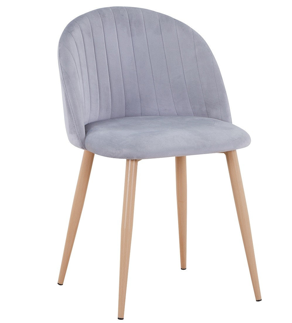 Silla VELVET NEW, patas metálicas, terciopelo gris 19