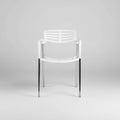 Sillón ALBENIZ, cromado, polipropileno blanco