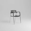 Sillón ALBENIZ, cromado, polipropileno negro