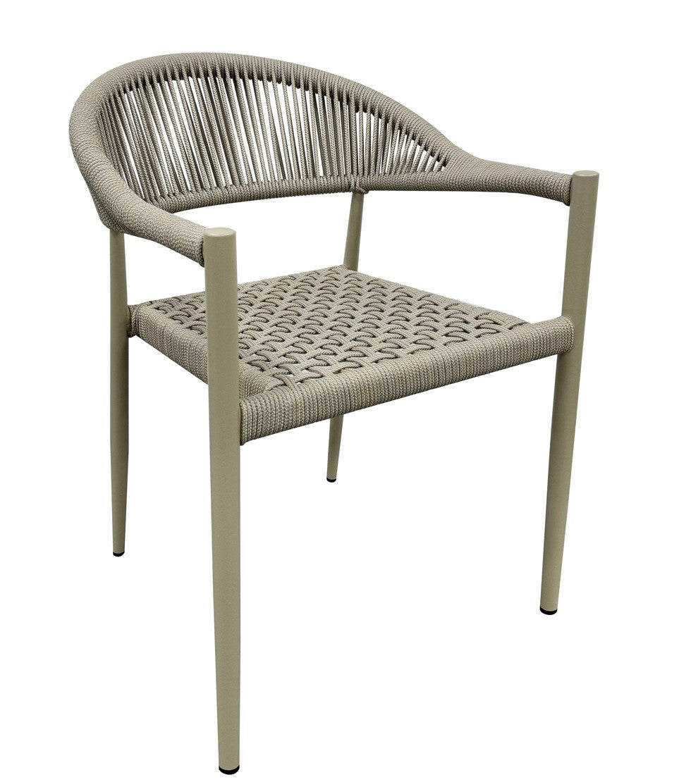 Sillón CANNES / aluminio / cuerda beige