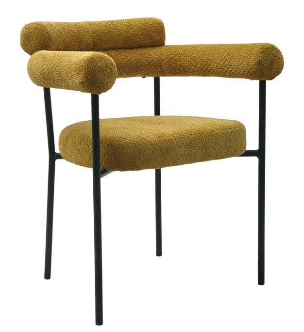 Sillón CERVANTES / tapizado tejido bouclé amarillo
