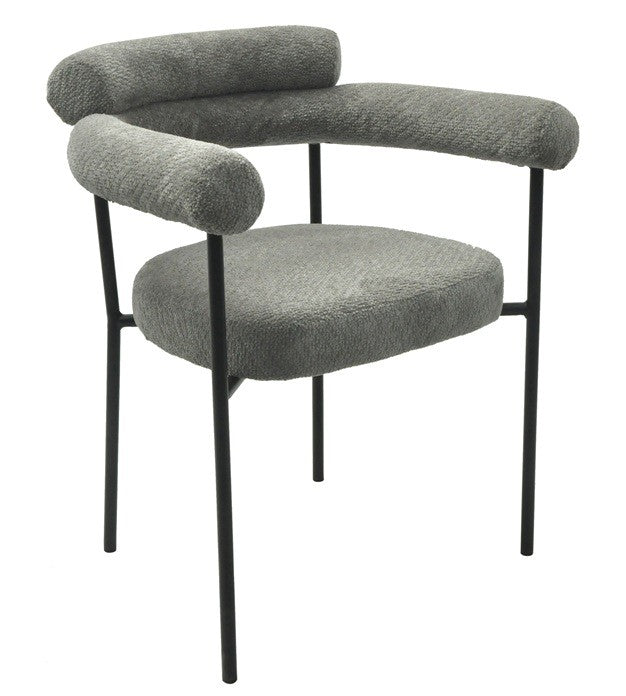 Sillón CERVANTES / tapizado tejido bouclé gris