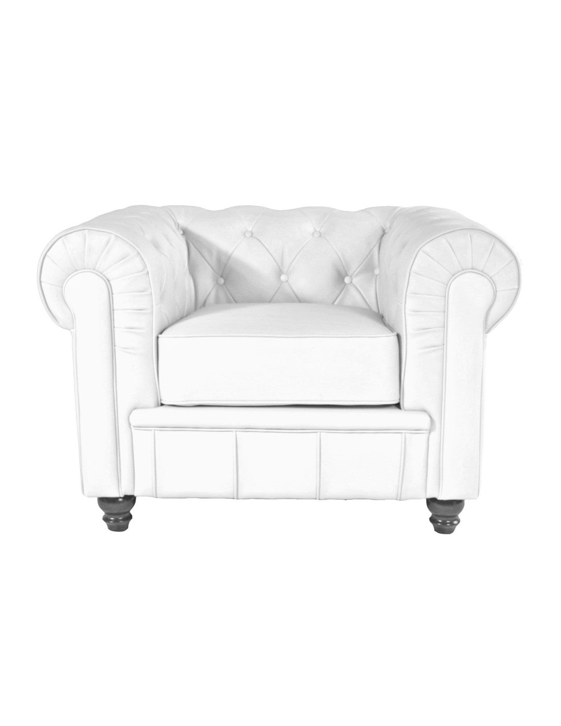 Sillón de diseño tapizado en similpiel blanca de estilo moderno, mueble exclusivo para apartamentos y villas