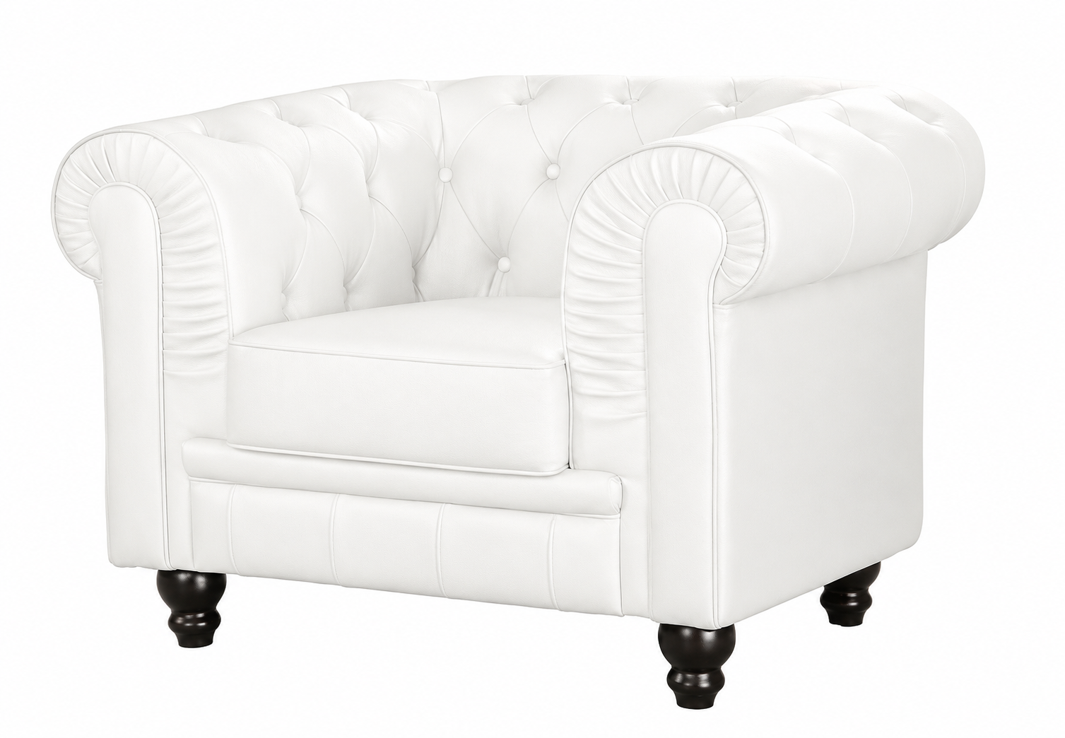 Sillón CHESTER, similpiel blanca