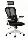 Sillón ORBEC, alto, blanco, malla y asiento negro