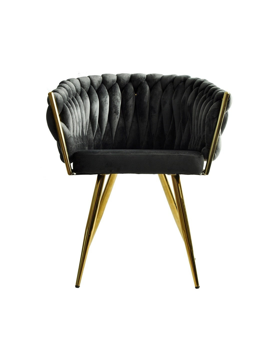 Sillón moderno con tapizado velvet gris oscuro de tacto ultrasuave y patas metálicas doradas, ideal para interiores de diseño en el Eixample o Sarrià.