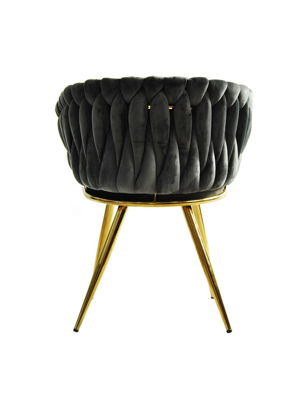 Pack de 2 sillones de diseño KING en terciopelo gris oscuro y acabado metálico oro de Muebles Mercatoro, perfectos para cualquier proyecto interiorista en Barcelona.
