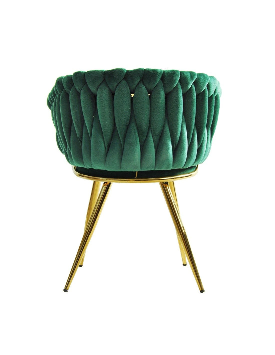 Pack de 2 sillones de diseño KING en terciopelo verde y estructura dorada de Muebles Mercatoro.