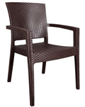 Sillón LIDO, apilable, polipropileno marrón chocolate