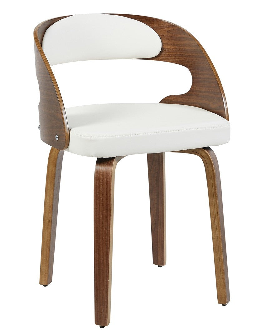 Sillón LOARRE / madera / similpiel blanca