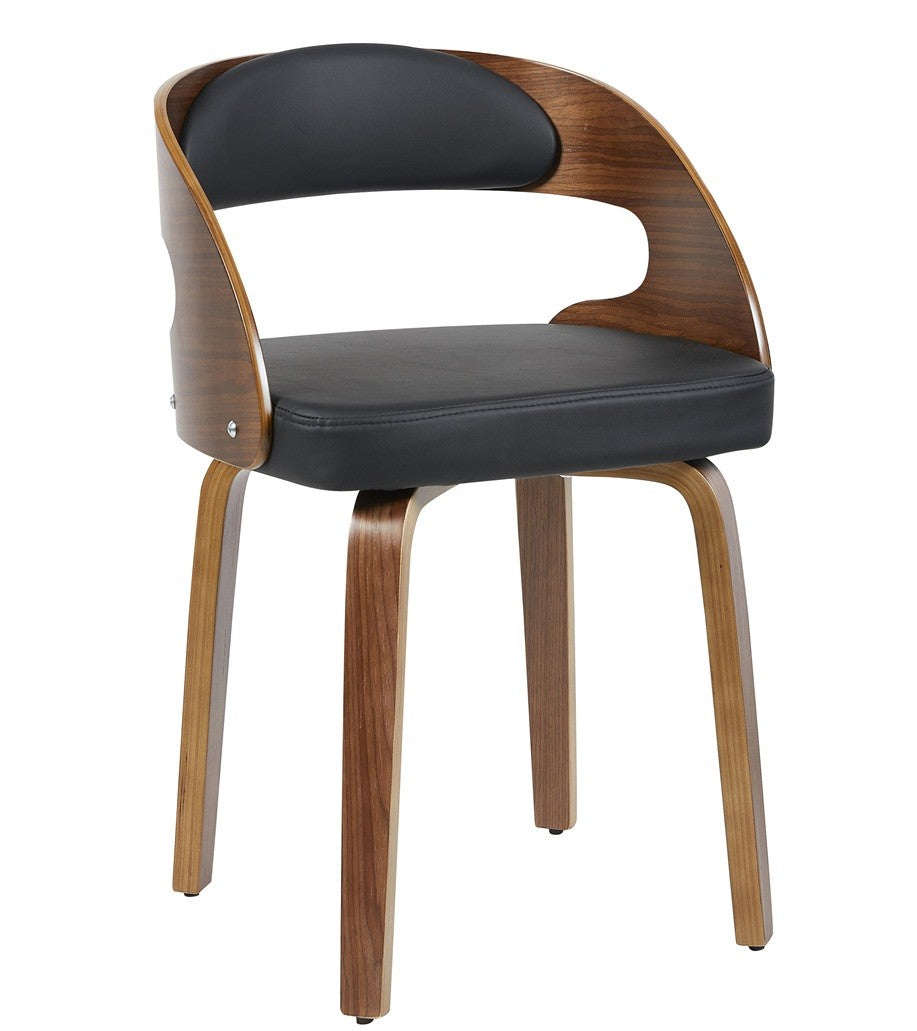 Sillón LOARRE / madera / similpiel negra