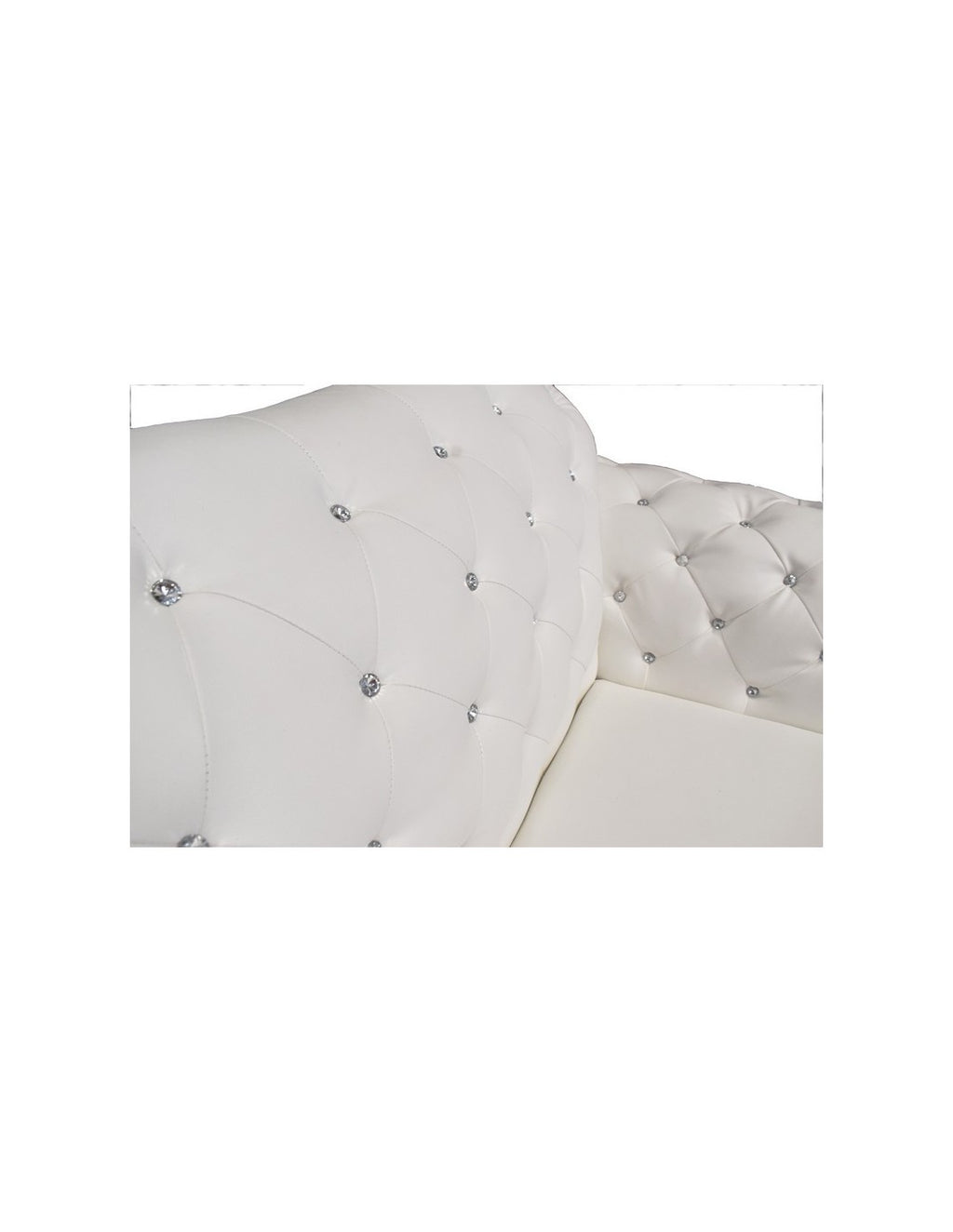 Sillón de diseño moderno LOREN tapizado en similpiel blanca con base de acero.
