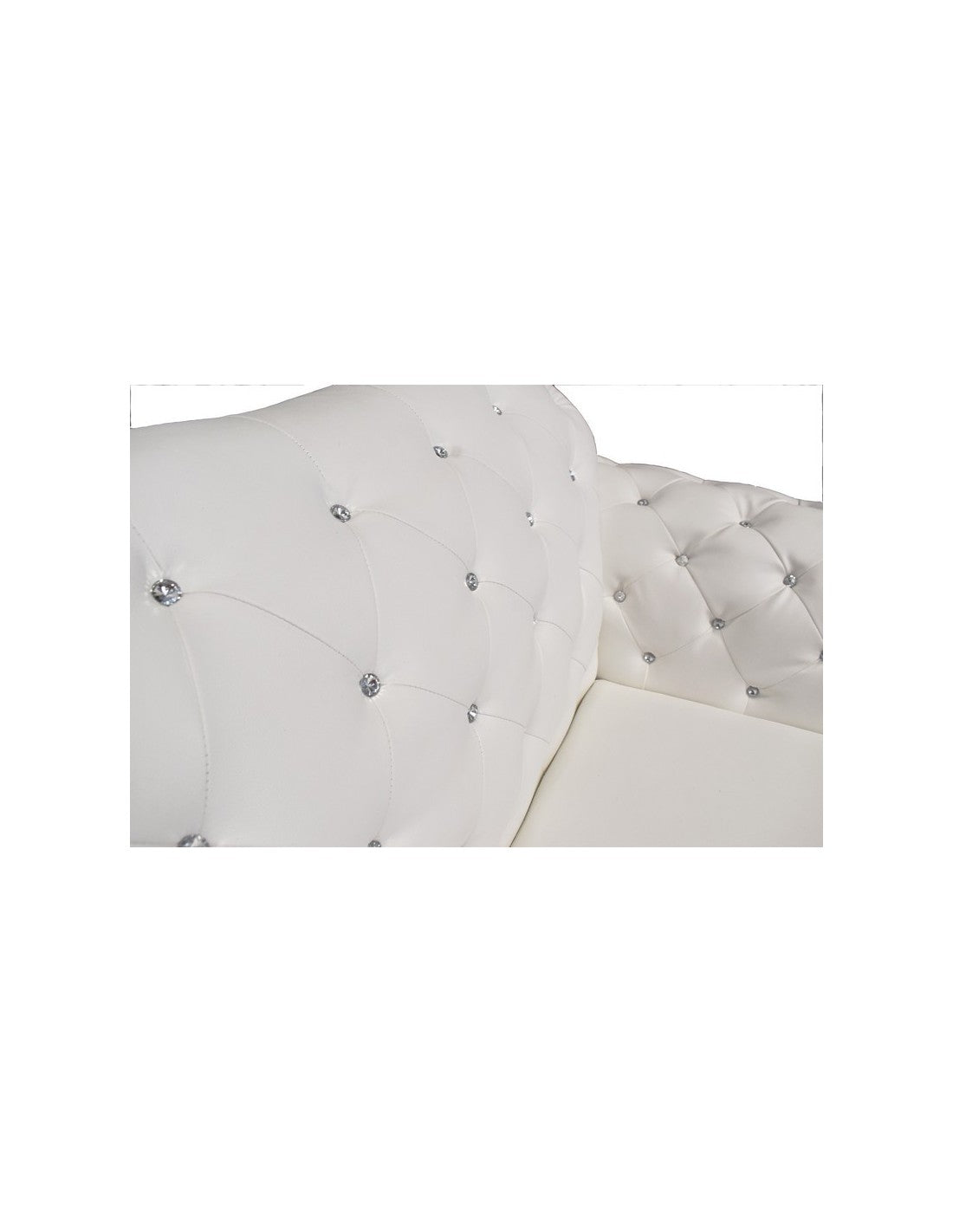 Sillón de diseño moderno LOREN tapizado en similpiel blanca con base de acero.