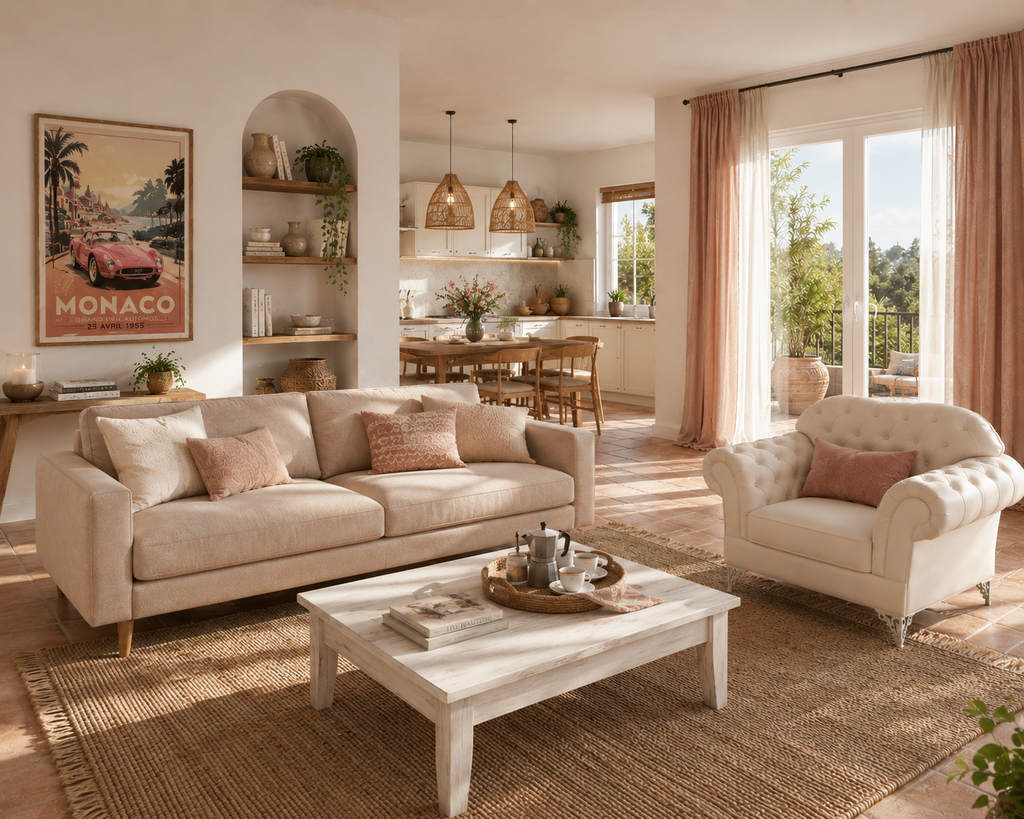 Sillón vanguardista de similpiel blanca con tapizado capitoné de botones brillantes y zócalo de acero inoxidable brillante en un salón elegante.