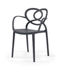Sillón LOVE, apilable,  polipropileno antracita