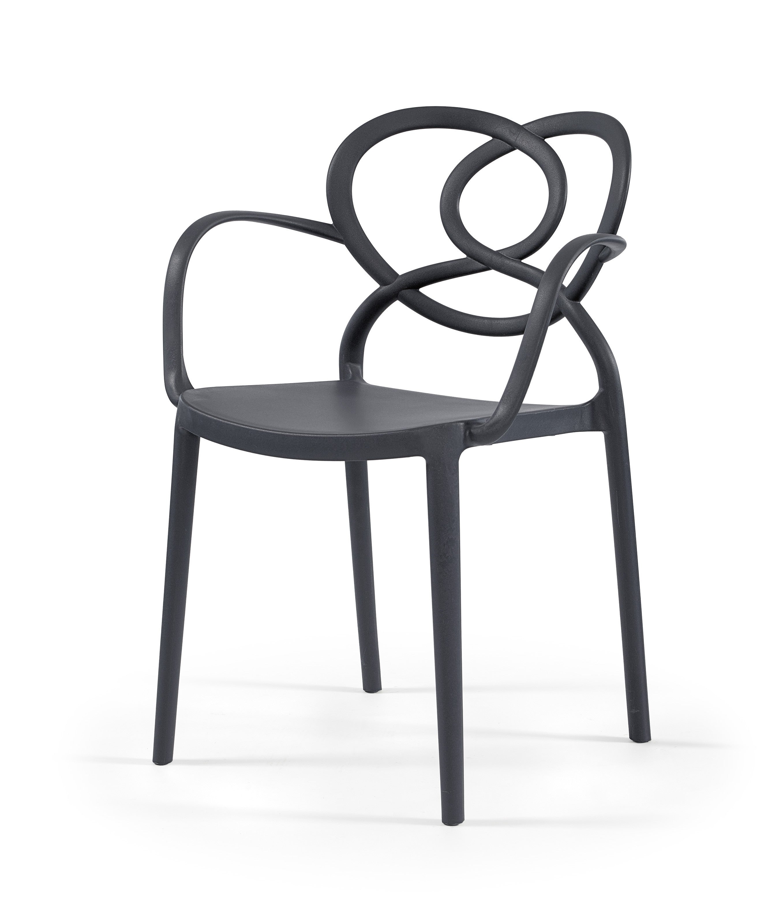 Sillón LOVE, apilable,  polipropileno antracita