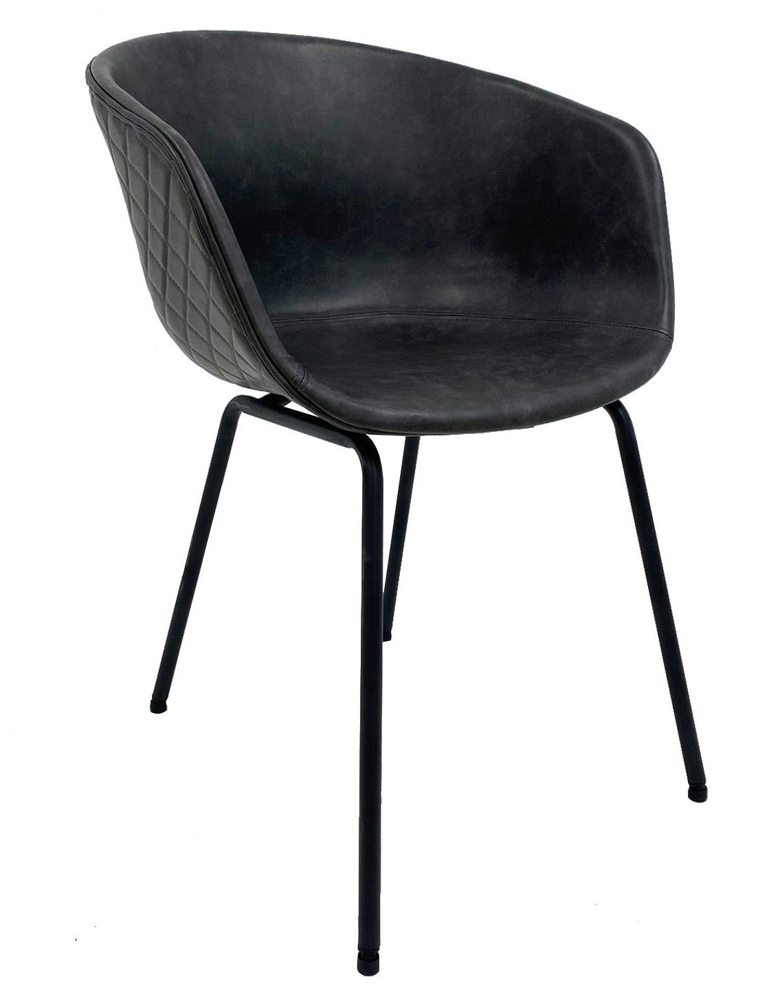 Sillón MISSOURI, metal, similpiel negra