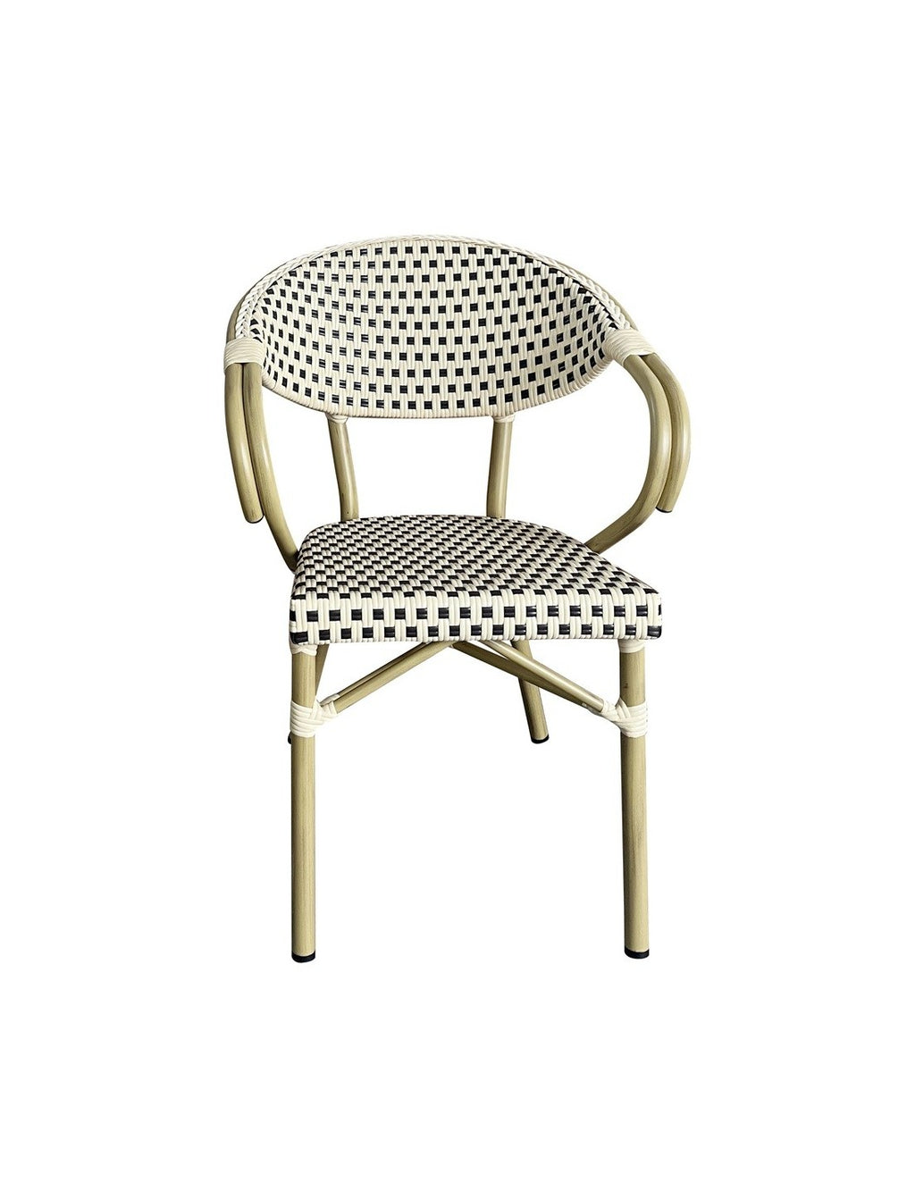 Sillón de exterior NERJA en ratán beige y marrón para terrazas en Rojales y Ciudad Quesada