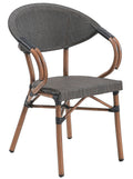 Sillón NERJA, apilable, aluminio, teslin marrón