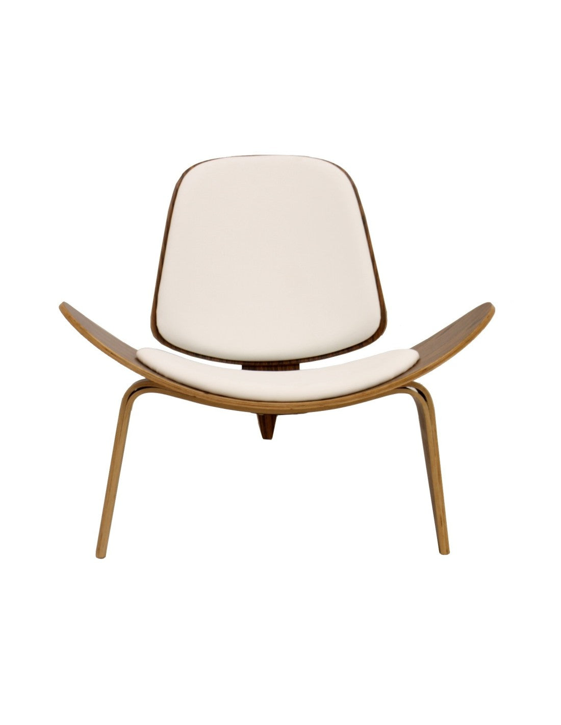Sillón NORDIC blanco y madera, diseño contemporáneo para salón o recepción