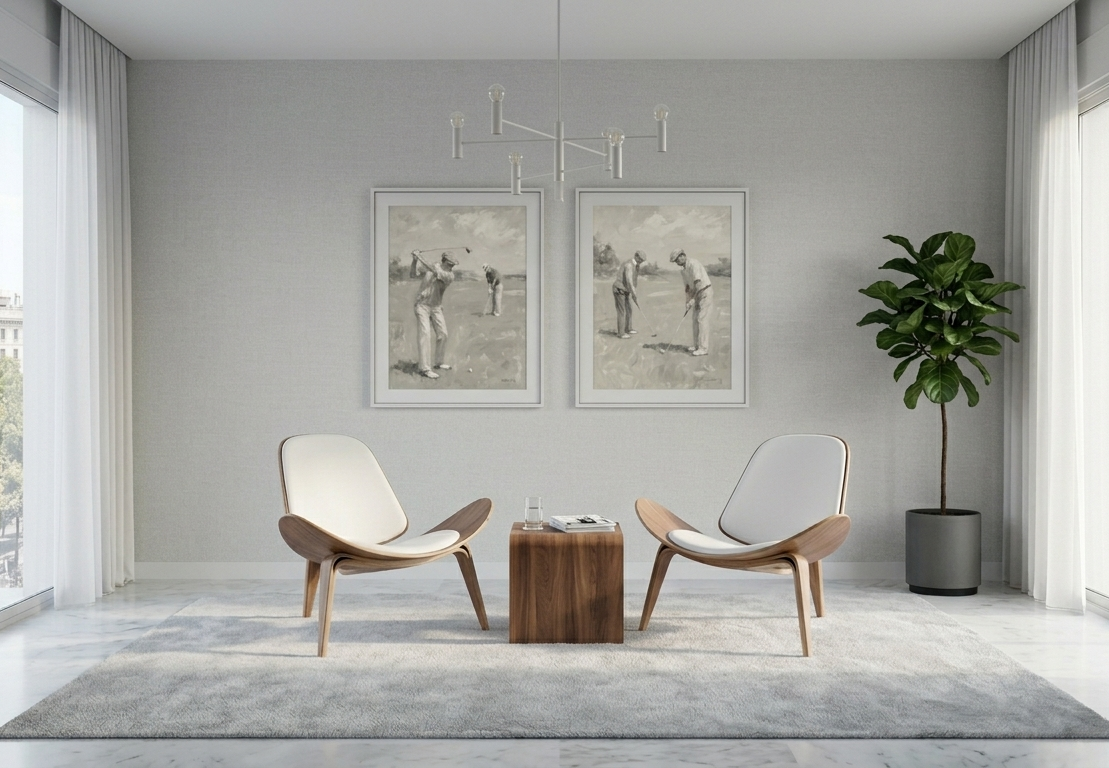 Butaca nórdica minimalista palo rosa y similpiel blanca, estilo Wegner