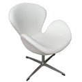 Sillón de diseño SW giratorio en similpiel blanca con base de aluminio. Elegante, duradero y de fácil mantenimiento. Disponible en otros colores. Certificado UNE.