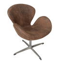 Sillón de diseño giratorio SW en similpiel vintage con base de aluminio. Disponible en otros colores. Certificado UNE.