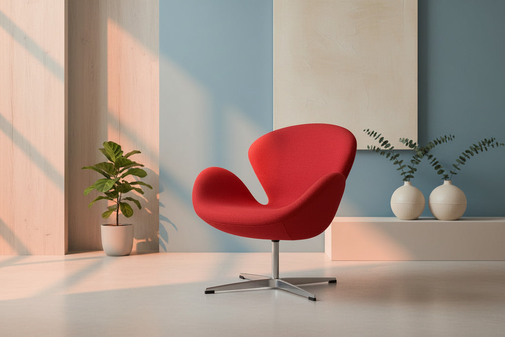 Sillón de diseño giratorio con base de aluminio para salones modernos