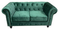 Sofá de 2 plazas de terciopelo verde esmeralda con diseño moderno, mueble exclusivo para salones en Orihuela Costa