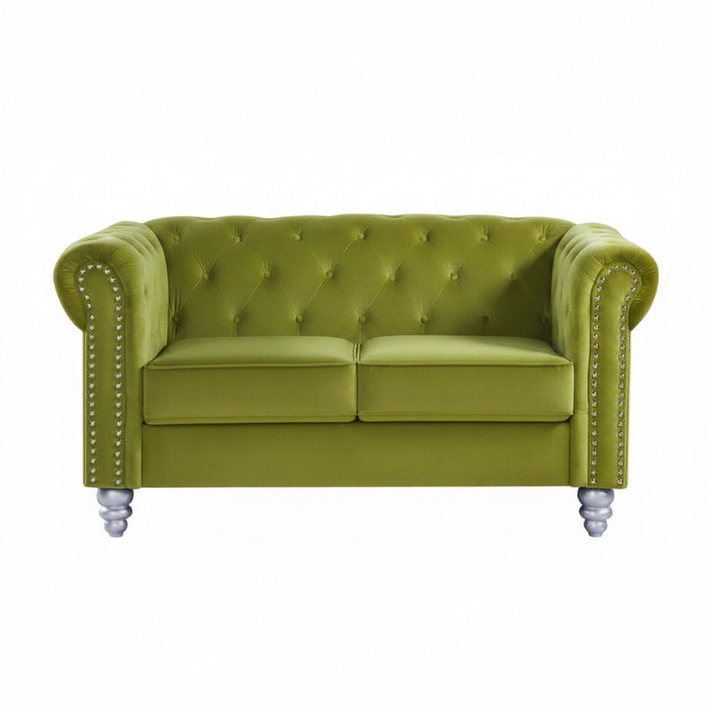 Sofá CHESTER STYLE / 2 plazas / tapizado velvet verde