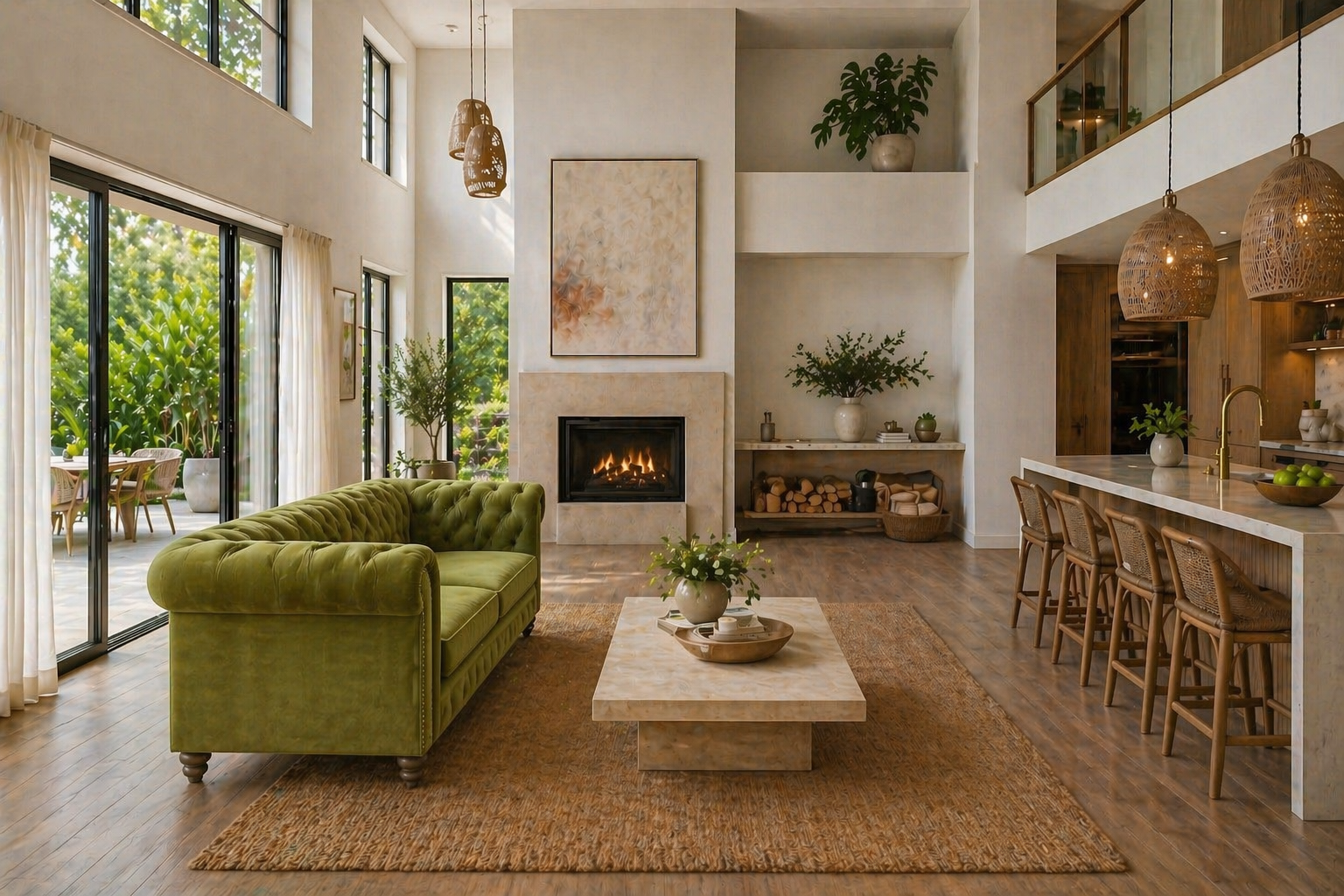 Sofá CHESTER STYLE / 2 plazas / tapizado velvet verde