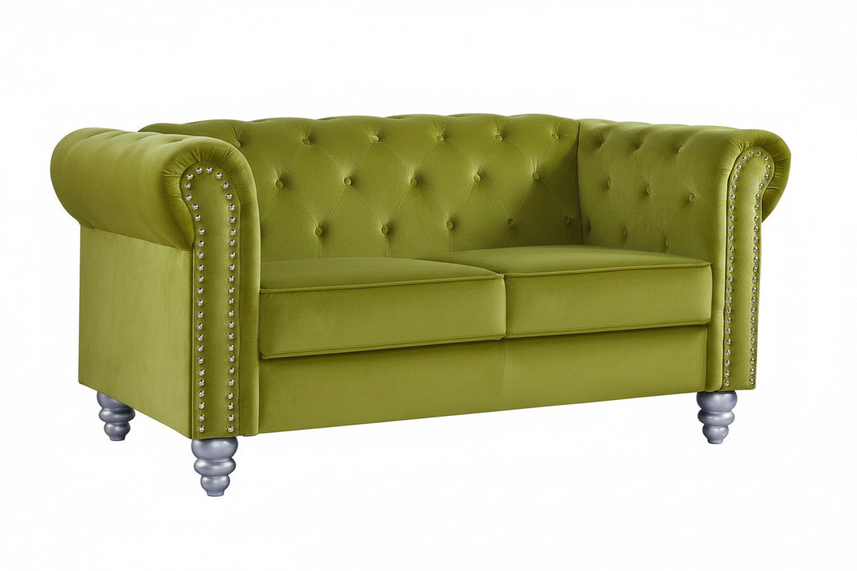Sofá CHESTER STYLE / 2 plazas / tapizado velvet verde