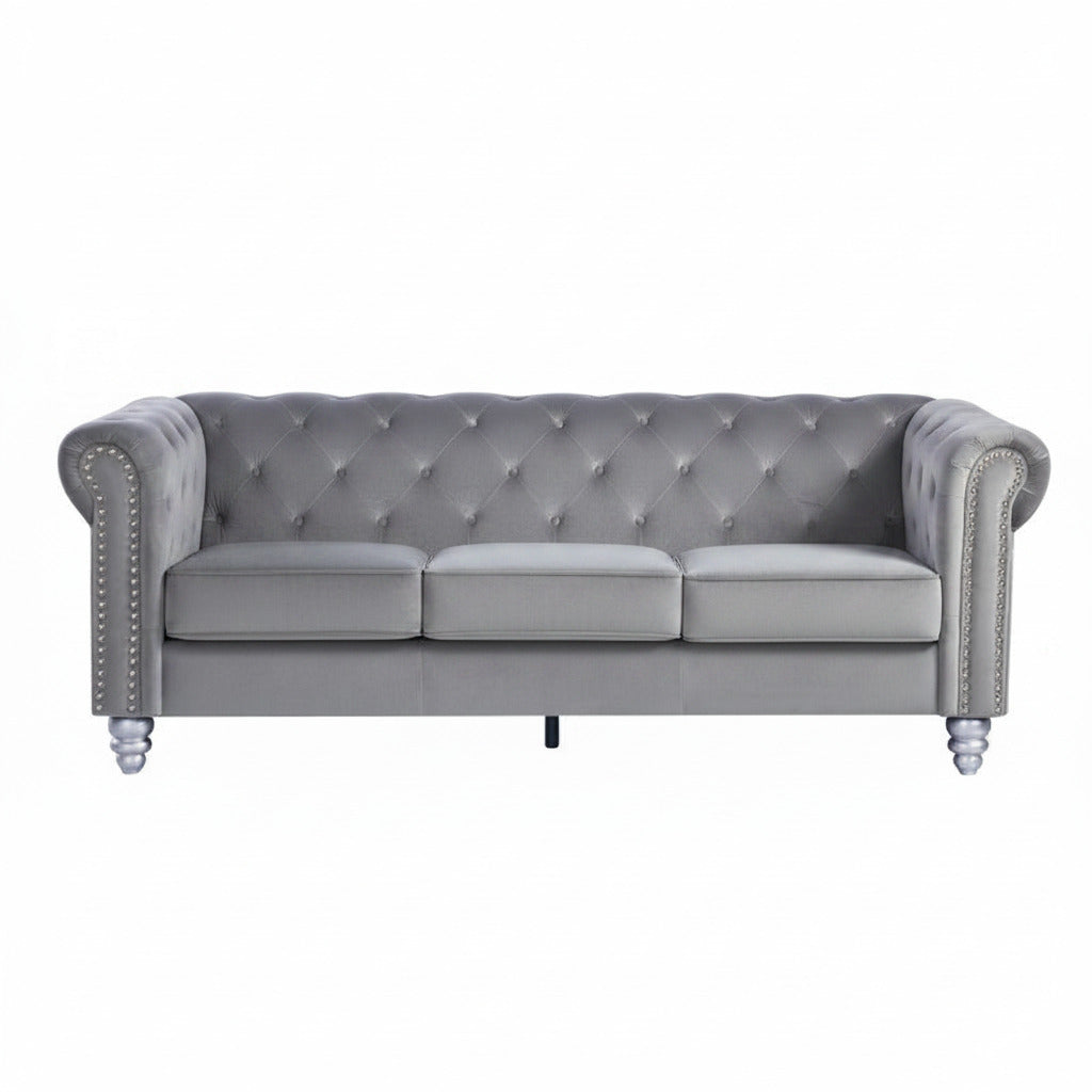 Set de sofás de diseño 3+2 Chester gris, la opción sofisticado para hogares en la Costa Blanca