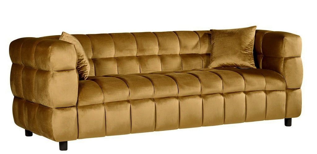 Sofá LORING / 3 plazas / tejido velvet camel