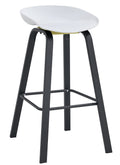 Taburete DANTE NEW (SU), metal negro, polipropileno blanco