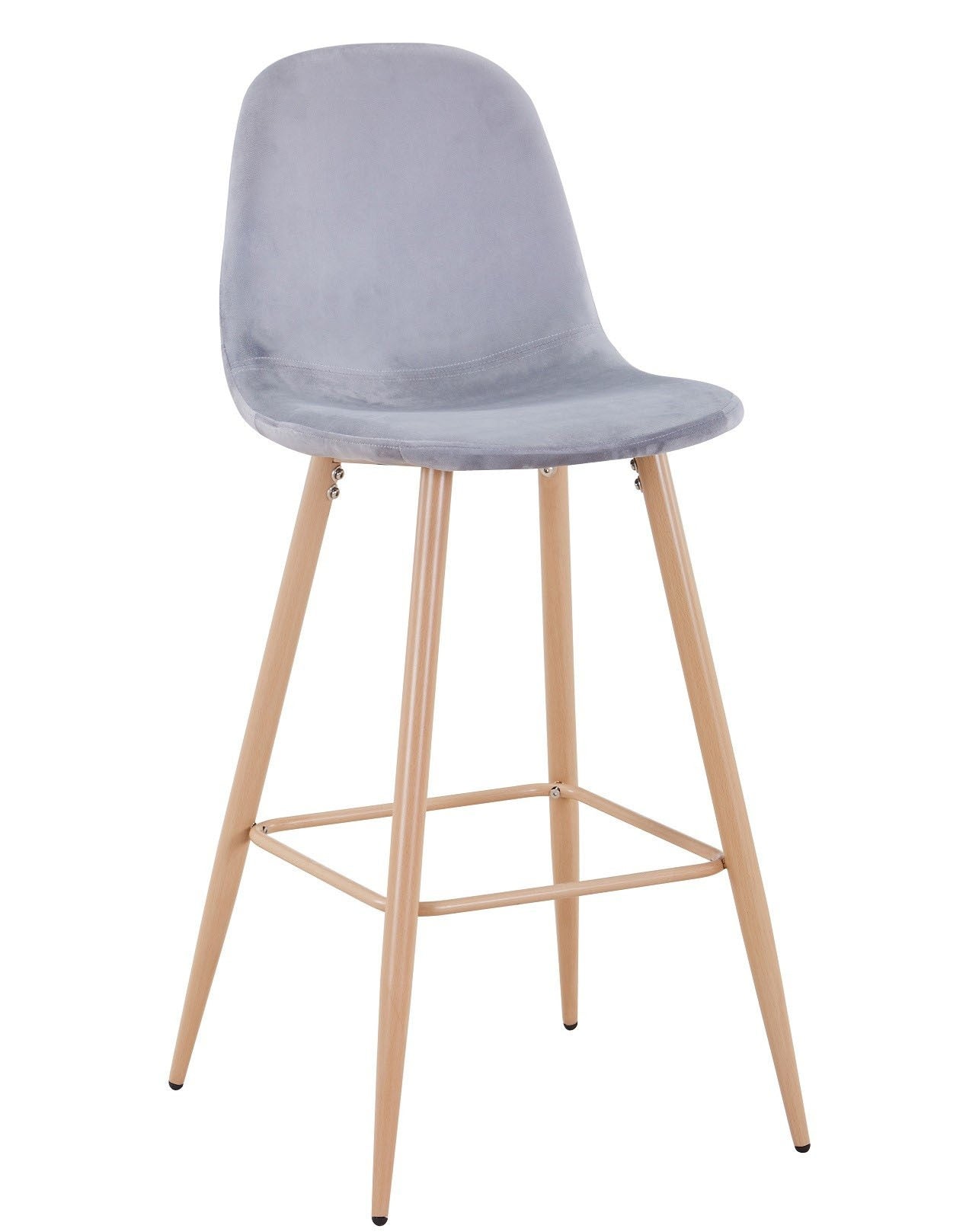 Taburete EPOQUE NEW, patas metálicas, terciopelo gris 19
