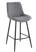 Taburete FELICIO / tapizado velvet gris claro