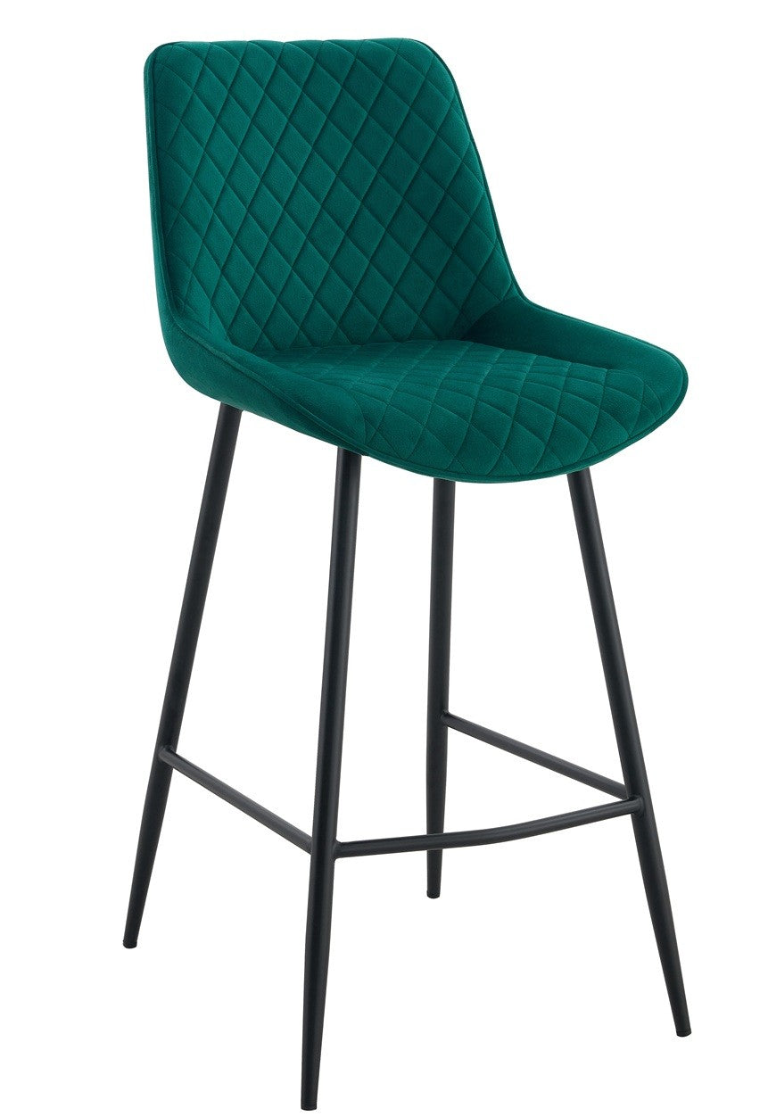 Taburete FELICIO / tapizado velvet verde oscuro