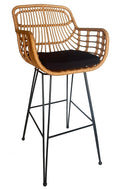 Taburete JAMBI / metal / ratán beige