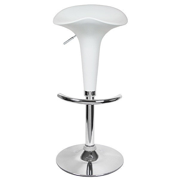 Taburete NORMAN ( L ), cromado, abs blanco