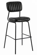 Taburete NUREMBERG, metal, similpiel negro